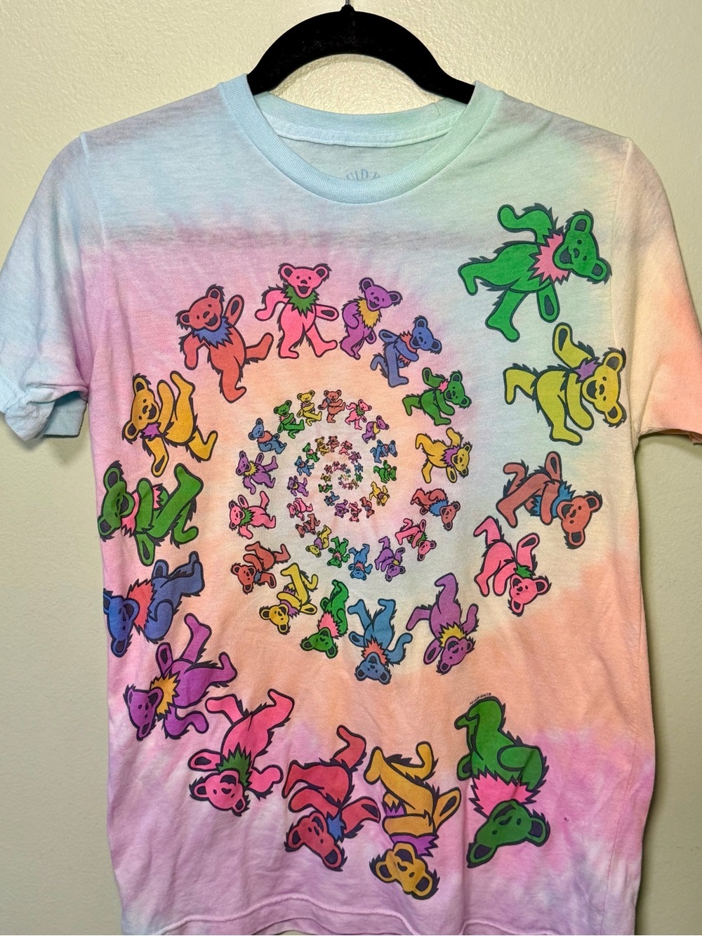 Liquid Blue Grateful Dead Vintage Spiral Tie Dye Bears Adult Small